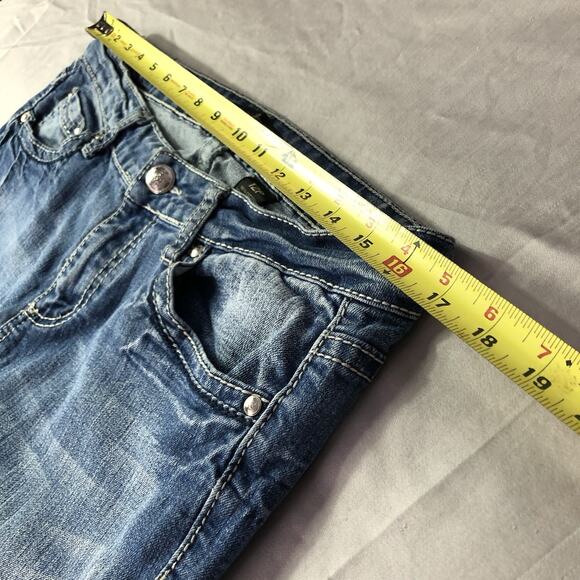 Love Nation Jeans Women's 12P Blue Denim Bootcut Pocket Flap Wings Western Rock - Picture 7 of 10